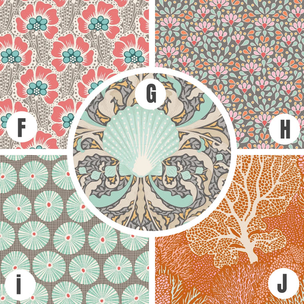 Tilda Cotton Beach Fat Quarter Bundles Coral